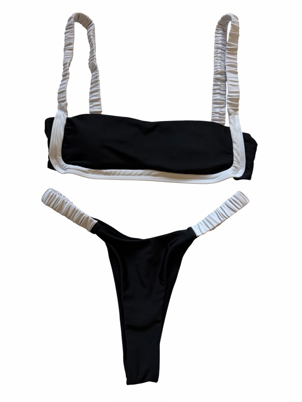 Black and White Two-Piece Bandeau Bikini